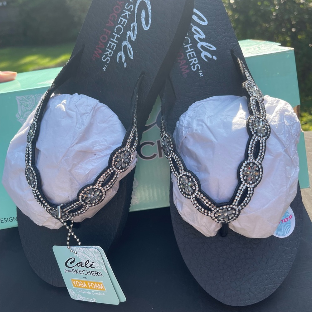 Skechers Women's Black Beaded Sandals